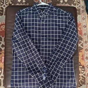Banana Republic Navy Checkered Men's Shirt size Large